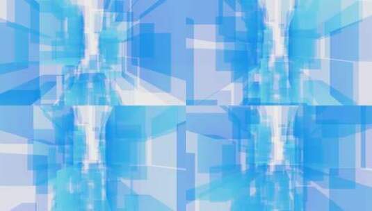 蓝色透明立方体粒子循环动画高清在线视频素材下载