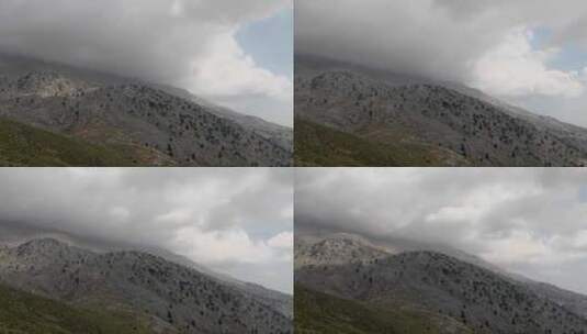 有雨云的无树山丘中的山地氛围高清在线视频素材下载