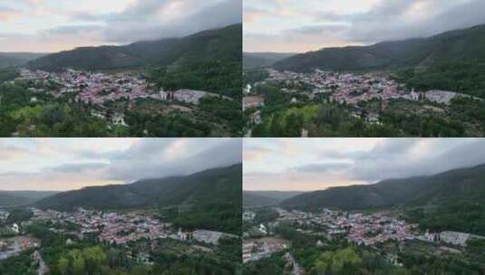 航拍葡萄牙村庄高清在线视频素材下载