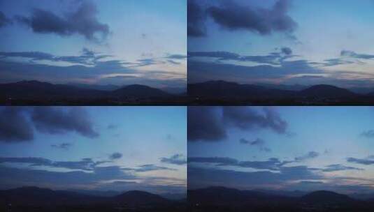 山峰延时天空夜幕降临蓝色晚霞自然风光风景高清在线视频素材下载