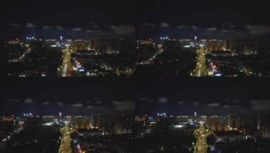 江西赣州章水两岸夜景灯光航拍高清在线视频素材下载