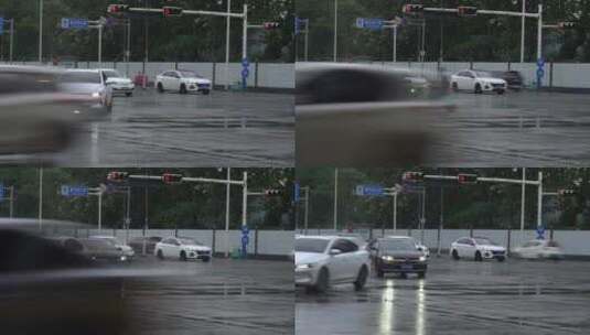 雨天 下雨 城市风光 写意 台风 雨中景色高清在线视频素材下载