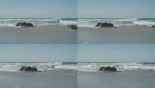 海边海浪沙滩近景拍摄高清在线视频素材下载