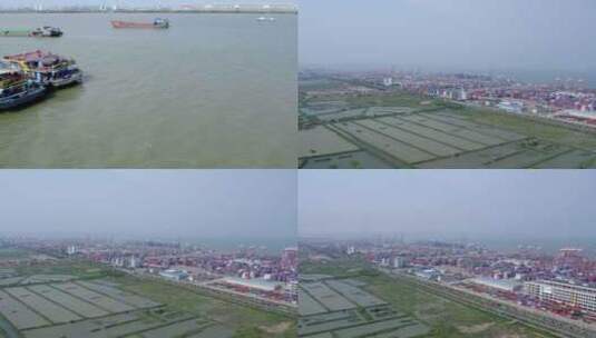2023广州港南沙港码头集装箱合集高清在线视频素材下载