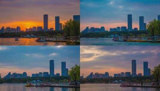 湖南长沙烈士公园地标夕阳景点延时摄影高清在线视频素材下载