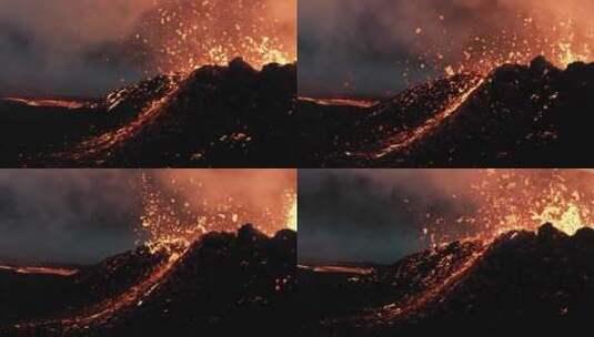 火山爆发航拍高清在线视频素材下载