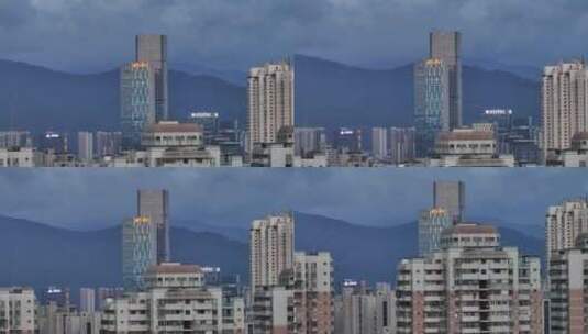 福州闽江畔CBD航拍高清在线视频素材下载