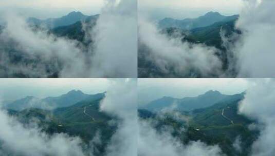 云雾山峰航拍山脉自然大山风景高清在线视频素材下载