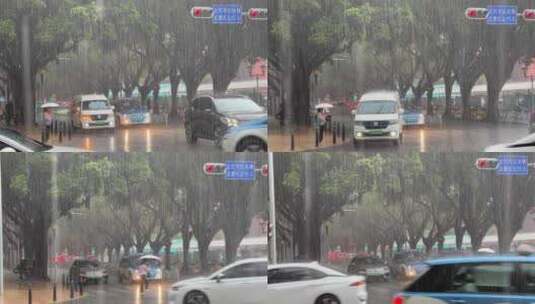 深圳车公庙区域下大雨高清在线视频素材下载