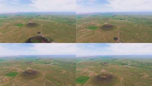 乌兰察布火山群航拍 内蒙古 乌兰哈达高清在线视频素材下载