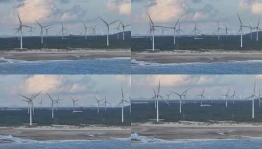 福建平潭岛风车航拍高清在线视频素材下载