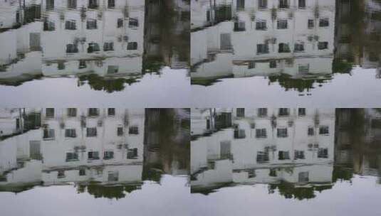 白色房子水中倒影高清在线视频素材下载