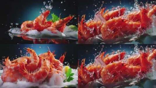 4K海鲜淡水虾基围虾食物美食小河虾宣传片高清在线视频素材下载