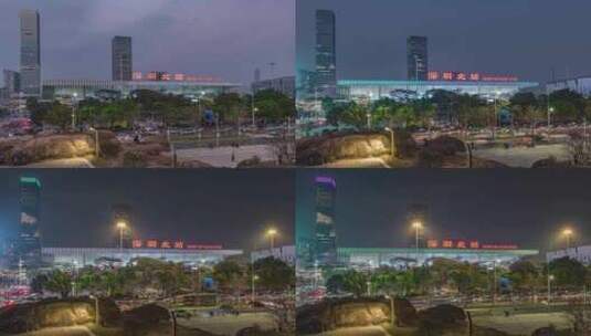 深圳北站西广场延时高清在线视频素材下载