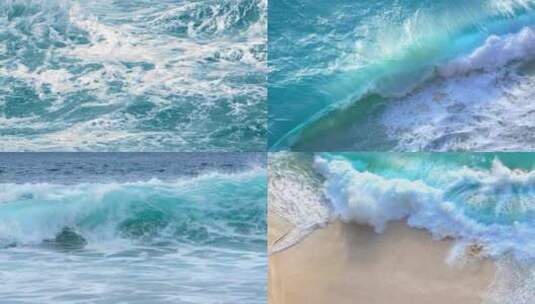 海浪浪花拍打海岸高清在线视频素材下载