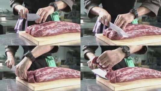 切牛肉高清在线视频素材下载