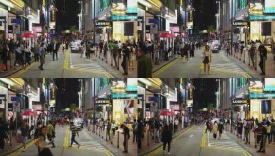 香港街头行人街道人流步行街人群人来人往高清在线视频素材下载