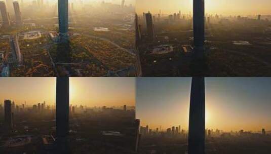 武汉中心大厦航拍高清在线视频素材下载