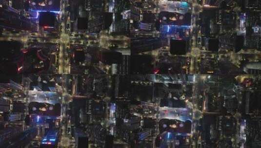 深圳福田区夜景城市道路俯拍高楼大厦交通高清在线视频素材下载