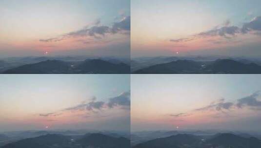 山间日落时分的美丽自然风光高清在线视频素材下载