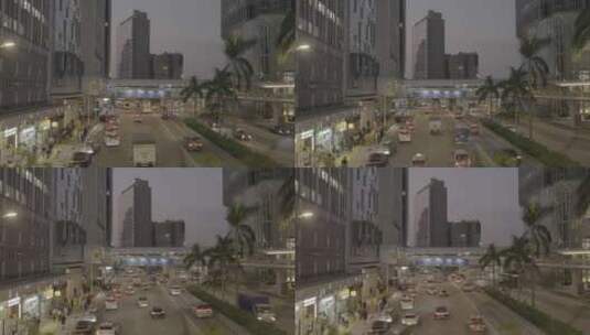 香港马路街景夜景高清在线视频素材下载
