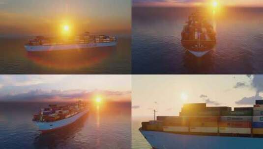4K货轮大海航行高清在线视频素材下载