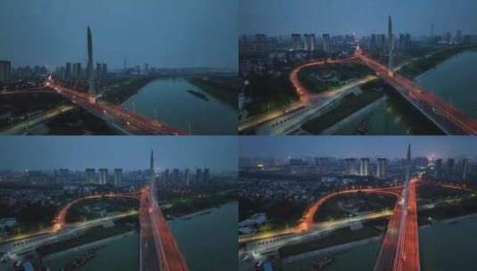 济宁兴唐运河大桥城市宣传片航拍素材4K高清在线视频素材下载