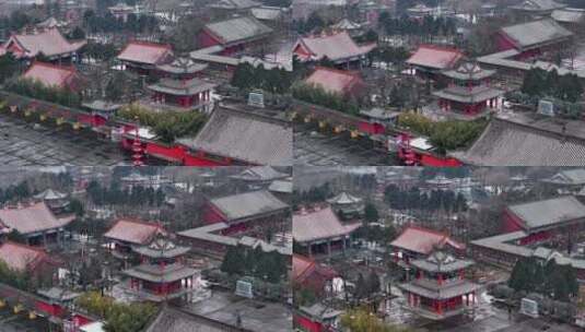 赵公明财神庙雪景高清在线视频素材下载