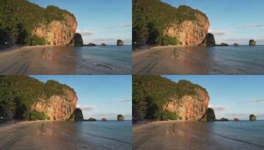 原创 泰国甲米海岛海滨日落自然风光航拍高清在线视频素材下载