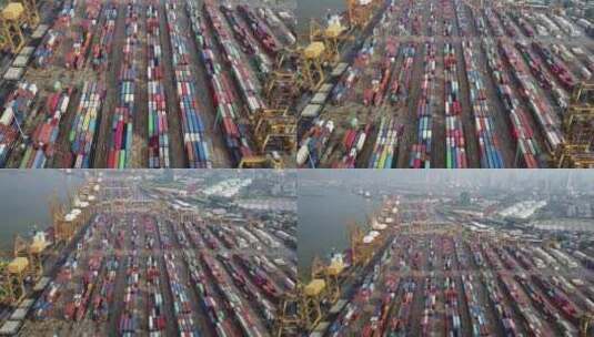 外贸商业港口码头集装箱高清在线视频素材下载