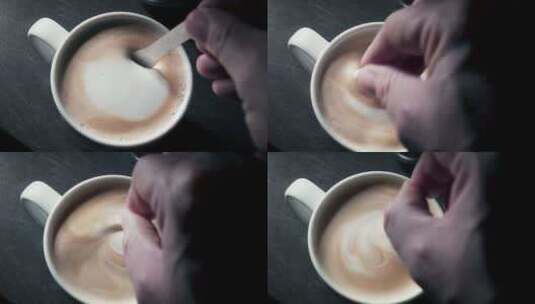 搅拌咖啡高清在线视频素材下载