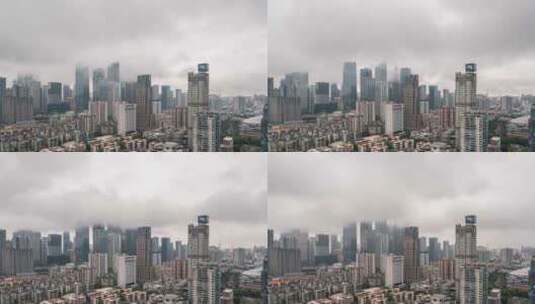 4K城市雨季云层穿云延时高清在线视频素材下载