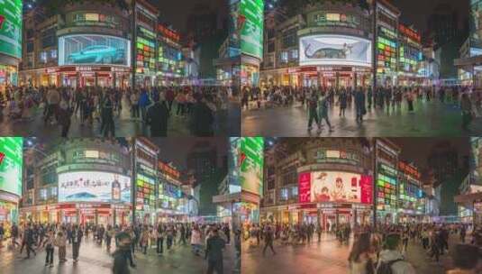 8K深圳东门步行街延时4高清在线视频素材下载