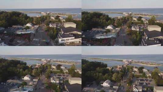 美国缅因州奥贡奎特度假海滩小镇的天线，令高清在线视频素材下载