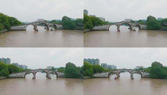 杭州_京杭大运河_拱宸桥航拍006高清在线视频素材下载