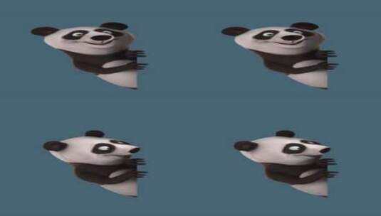 趣味3D卡通熊猫垂直动画（含alpha通高清在线视频素材下载