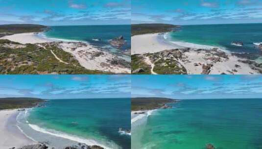 西澳大利亚玛格丽特河红门海滩的鸟瞰图。高清在线视频素材下载