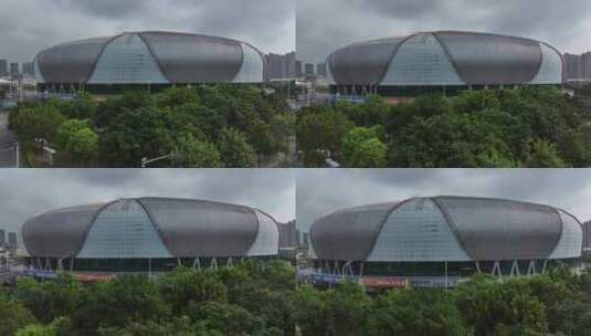 广西贵港体育中心航拍高清在线视频素材下载