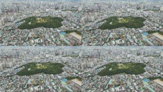 超清航拍韩国城市规划布局，城中村对比高清在线视频素材下载