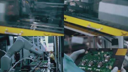 企业工厂芯片机械臂精密仪器操作特写高清在线视频素材下载