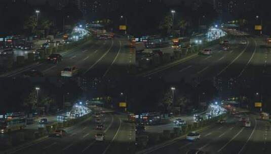 公路夜景城市深圳罗湖道路夜晚C0367高清在线视频素材下载