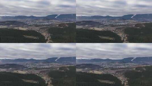 斯洛伐克多尔尼·库宾镇的鸟瞰图高清在线视频素材下载