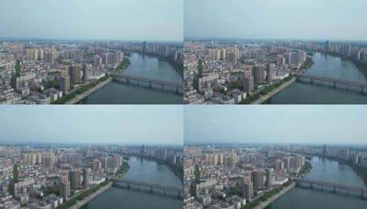 衡阳城区湘江两岸航拍高清在线视频素材下载