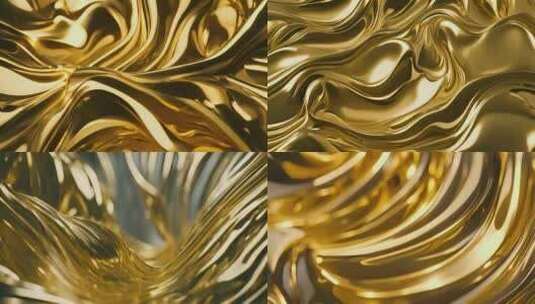 金箔色彩流动抽象背景高清在线视频素材下载