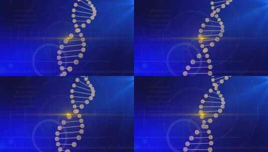 旋转DNA链蓝色背景高清在线视频素材下载