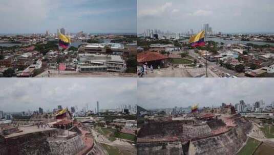 空中拍摄Castillo de San高清在线视频素材下载