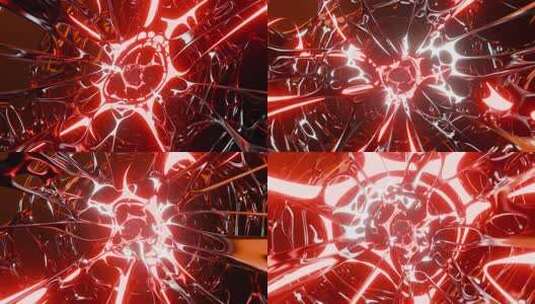 明亮发光的霓虹灯在无尽的循环中移动高清在线视频素材下载