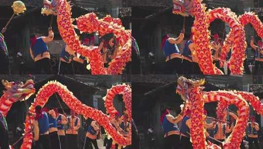 民俗表演舞龙高清在线视频素材下载