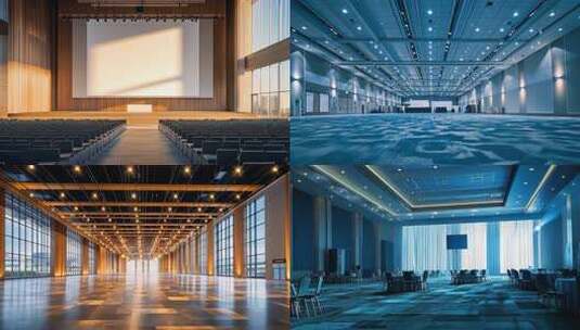 会议室商务会议 现代设计宽敞空间高天花板高清在线视频素材下载