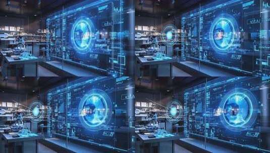 科技实验室智能屏幕展示高清在线视频素材下载